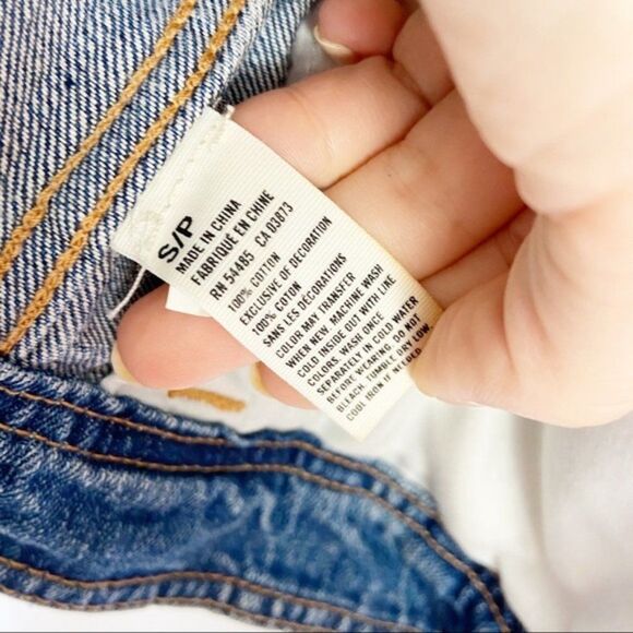 American Eagle button front blue denim vest S - Picture 5 of 6